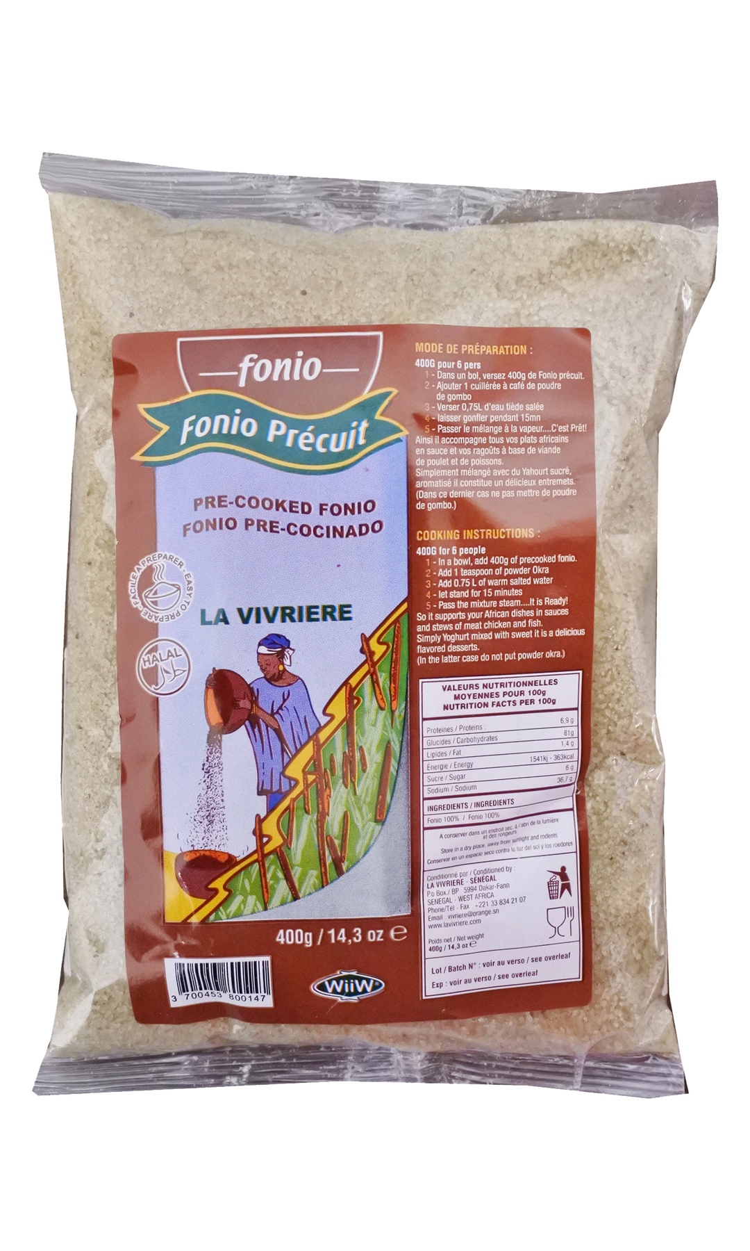 La Vivriere Fonio Precuit Flour