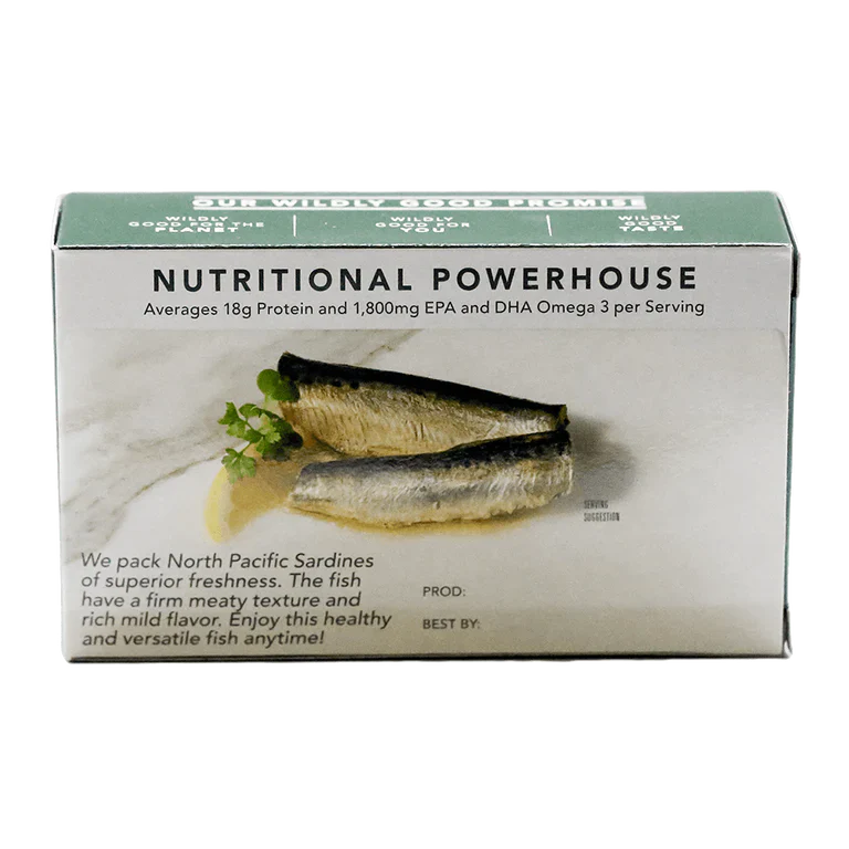 Wild Sardines in Extra Virgin Olive Oil – 4.4 oz Can